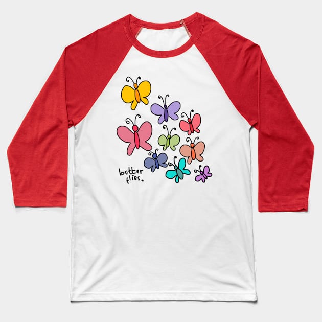 Butterflies Baseball T-Shirt by Afisya Kiddos